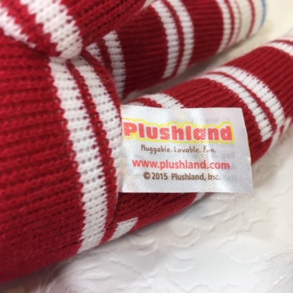 Plushland Red White Striped Winter Sock Knit Monkey 12" - Picture 9 of 11